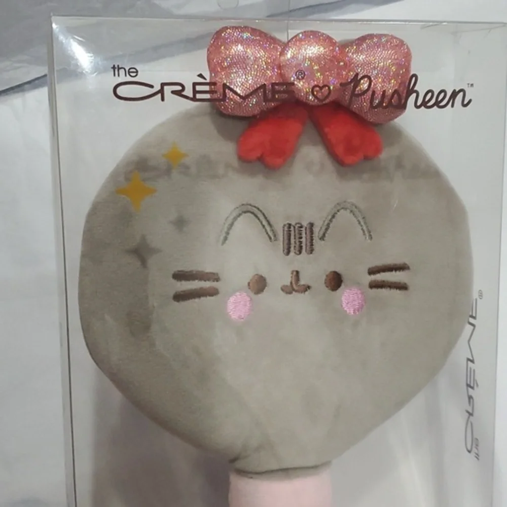 The Creme‎ Shop pusheen gray plush portable pink mirror new
